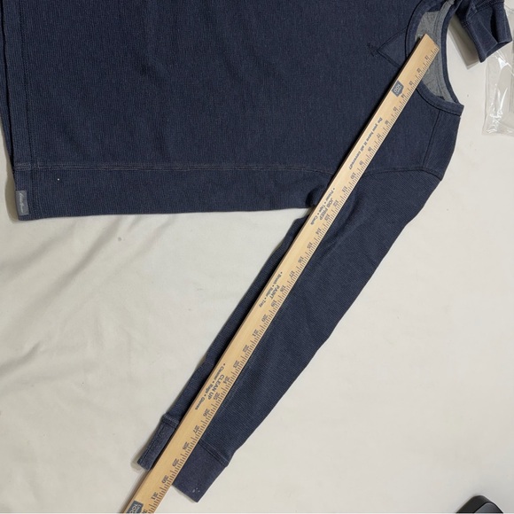 Eddie Bauer Mens Navy Blue Waffle Knit Thermal Long Sleeve Crewneck M - Picture 13 of 13